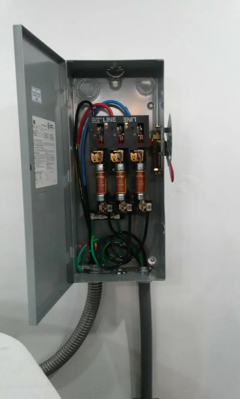 Three-phase disconnect switch installed for Electrical Wiring & Rewiring in Layhill